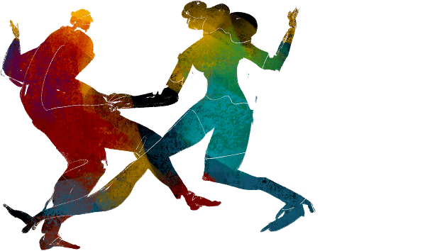 Illustration of a two people dancing